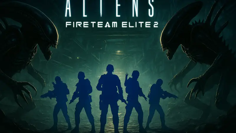 Постер или скриншот из игры Aliens: Fireteam Elite 2 с ксеноморфами и отрядом морпехов.