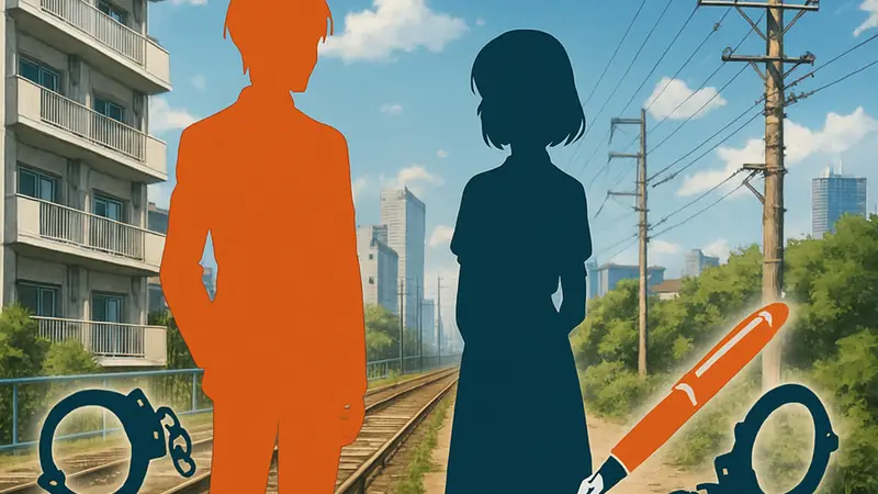 Анонсирующий постер аниме "Pen to Wappa to Jijitsukon" с персонажами манги.