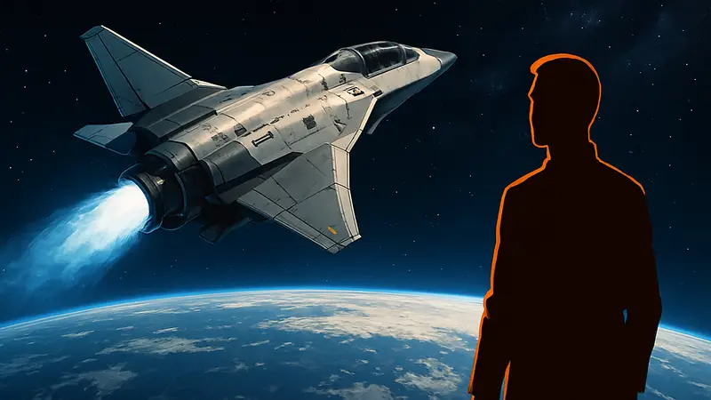 Изображение концепта 'истребителя для орбиты' или высокоэнергетического ракетного двигателя Portal на фоне космоса.