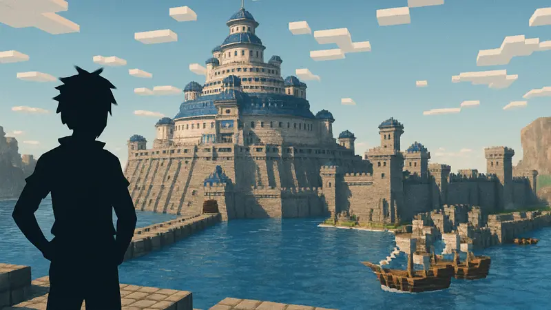 Грандиозная постройка Маринфорда из One Piece, созданная в Minecraft в хардкорном режиме.