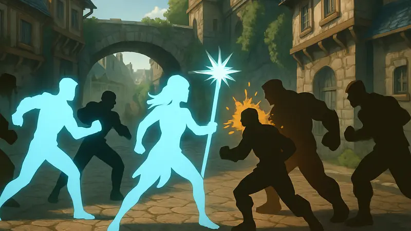 Скриншот Radiant: Guardians of Light, персонажи в бою