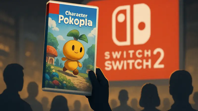 Обложка игры Pokemon Pokopia на фоне логотипа Nintendo Switch 2, символизирующая распродажу.