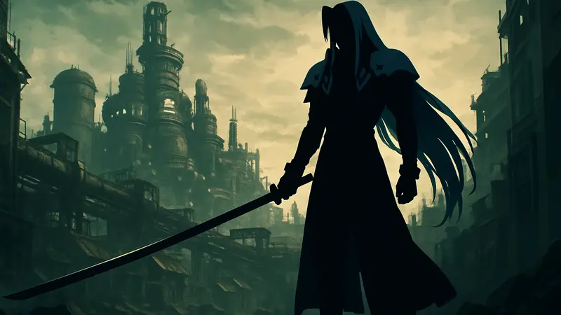 Косплей Сефирота из Final Fantasy VII, выполненный Сергеем Хальзовым, с длинным мечом
