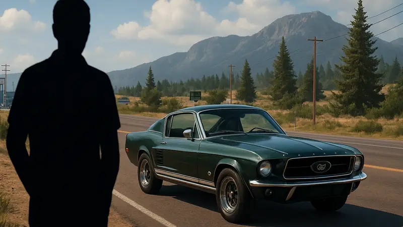 Изображение Ford Mustang 1967 года в игре American Truck Simulator.