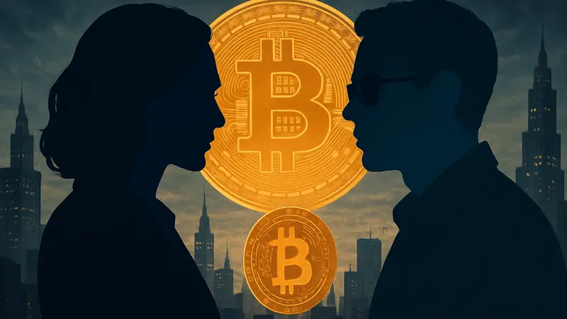 Постер AI-фильма о биткоине с изображениями актеров Gal Gadot и Pete Davidson