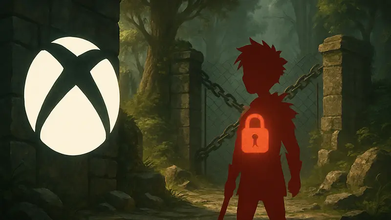 Логотип Xbox и изображение игры Kin, символизирующие закрытие игровых серверов.