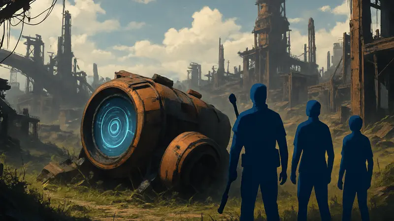 Скриншот из игры Arc Raiders, демонстрирующий локацию с промышленными руинами