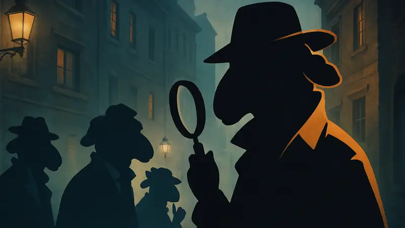 Постер фильма «Овцы-Детективы» с изображением овец в детективных образах