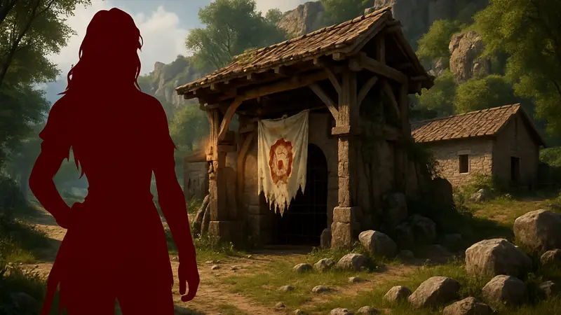 Главная героиня в мире Crimson Desert рядом с местом, где можно найти Бьянку.