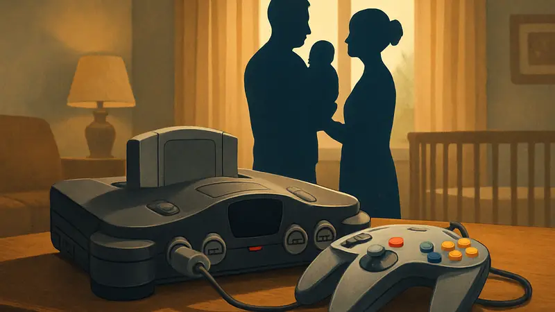 Изображение консоли Nintendo 64 с контроллером, символизирующее ностальгию и игровую терапию