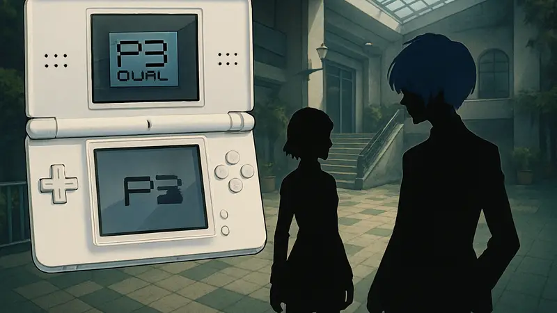 Скриншот или обложка Persona 3 Dual на Nintendo DS, демонстрирующий фанатский демейк