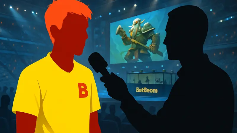 Игрок zorte из BetBoom Team даёт интервью на киберспортивном турнире.
