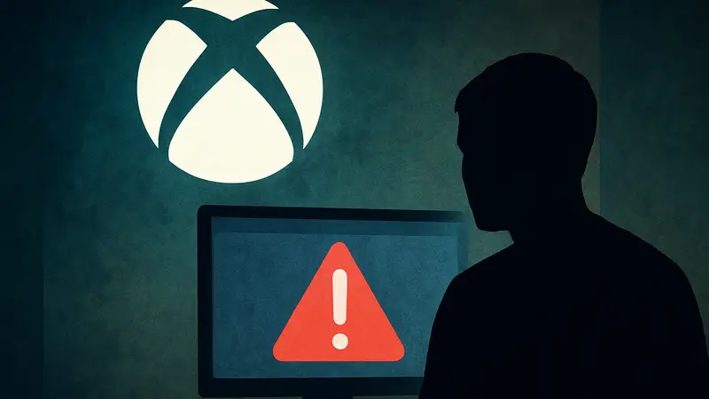 Логотип Xbox на фоне сообщения об ошибке сервера