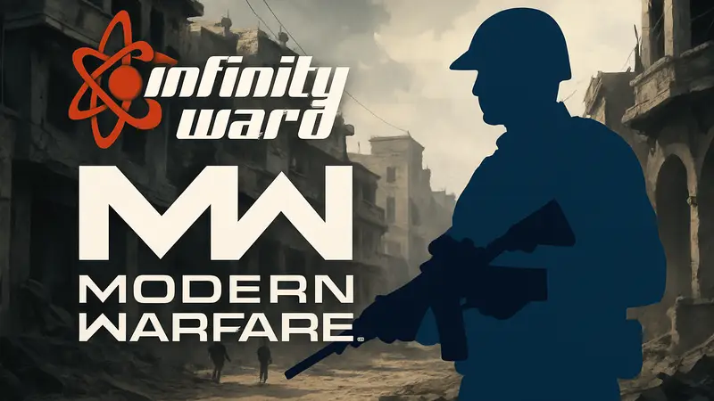 Логотип Infinity Ward и Call of Duty Modern Warfare, намёк на перезапуск серии.