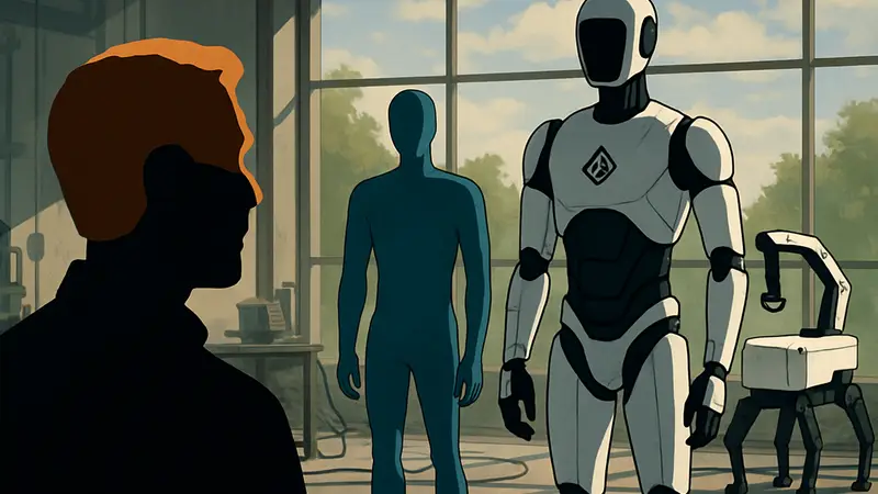 Глава Rivian Ар Джей Скариндж и роботы от Mind Robotics.