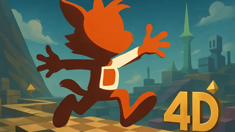 Обложка игры Bubsy 4D, показывающая персонажа Bubsy, сиквел культовой Bubsy 3D.