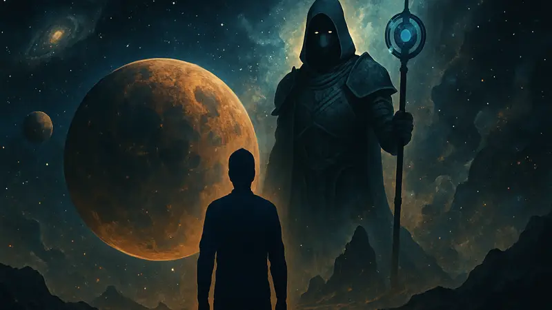 Изображение космоса или обложка игры Intergalactic: The Heretic Prophet, с акцентом на ожидание анонса.