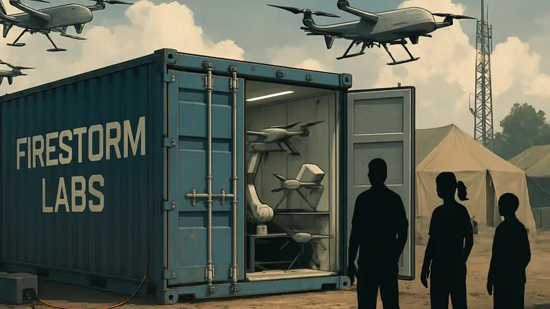 Контейнер, переоборудованный в мобильную фабрику по производству дронов Firestorm Labs