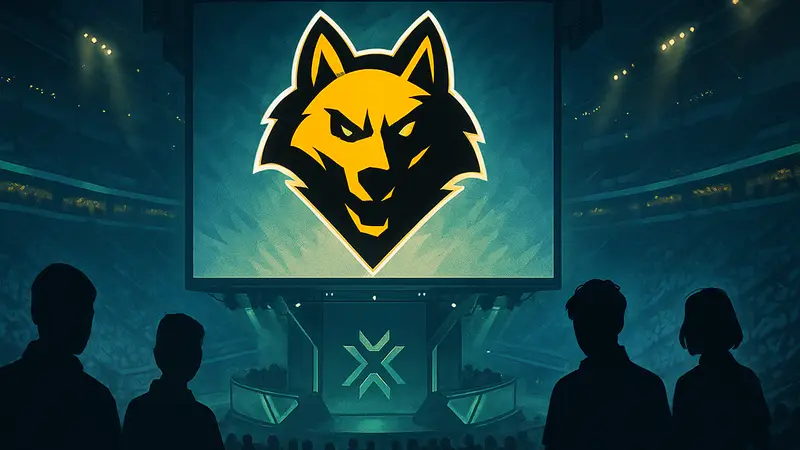 Логотип Wolves Esports на фоне арены VCT China Kickoff 2026