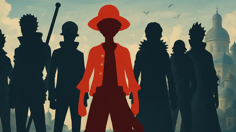 Группа пиратов Худшего поколения из One Piece, включая Монки Д. Луффи.