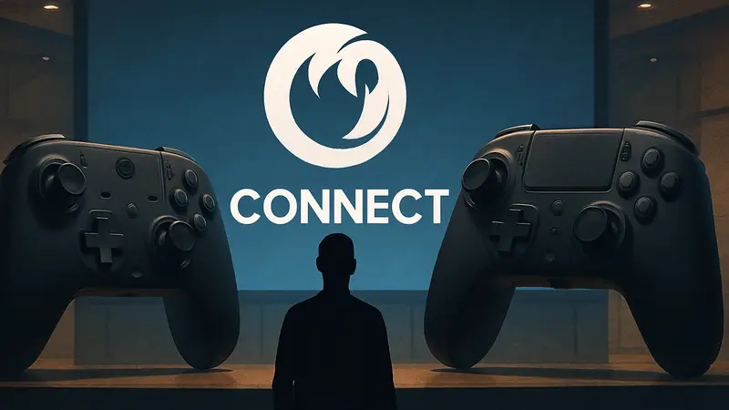 Логотип Nacon Connect и контроллеры