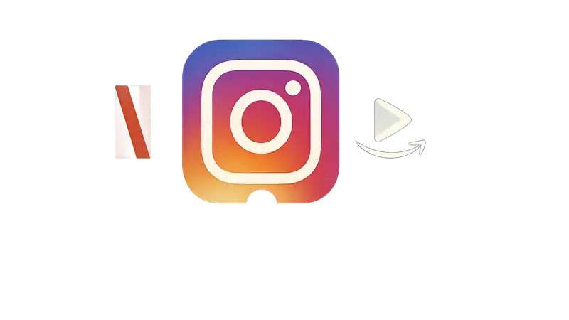 Логотип Instagram и иконки стриминговых сервисов Netflix, Amazon Prime Video