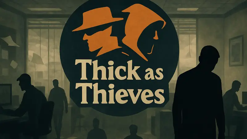 Логотип студии Thick as Thieves на фоне новостей об увольнениях в игровой индустрии