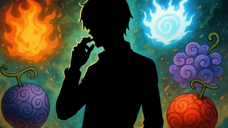 Санджи из One Piece, окруженный яркими эффектами Дьявольских фруктов, которые могли бы усилить его до уровня Йонко.