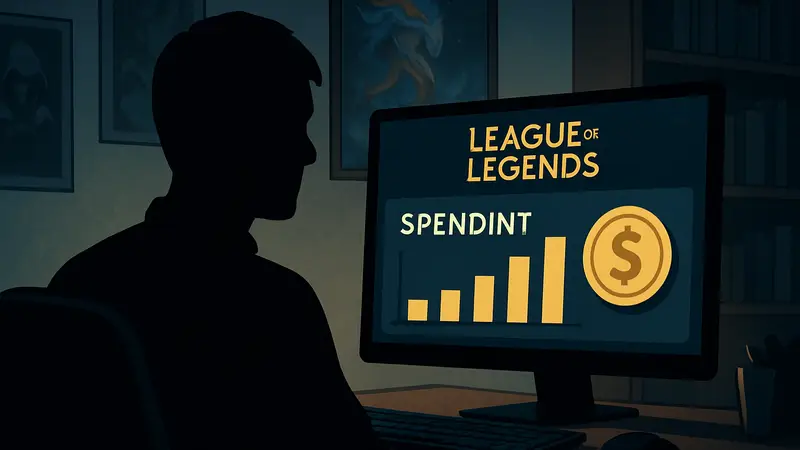 Статистика трат в League of Legends на экране компьютера.