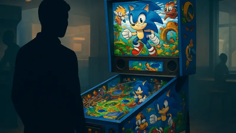 Изображение пинбольного стола Sonic The Hedgehog от Sega и Jersey Jack Pinball.