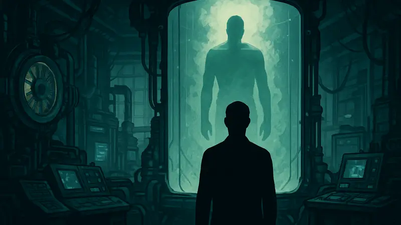Кадр из фильма «Человеческий Пар» от Netflix, демонстрирующий элементы научной фантастики
