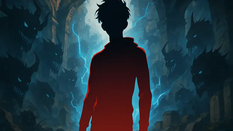 Обложка манхвы Solo Leveling, изображающая главного героя Сон Джин-Ву.