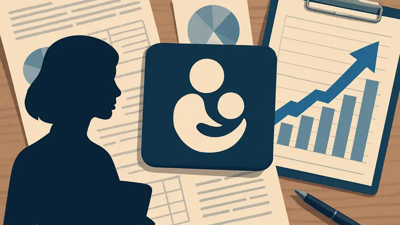 Логотип Mother Ventures на фоне деловых документов и графика роста инвестиций, символизирующий успех фонда.