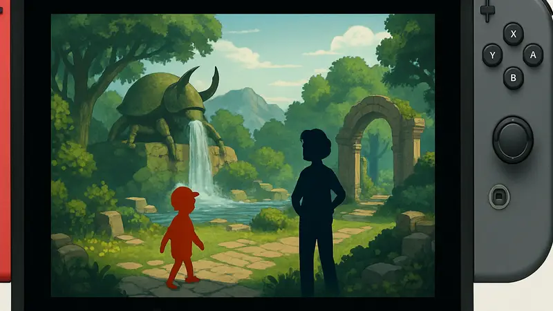 Изображение из инди-игры Kabuto Park с персонажами и окружением на Nintendo Switch.