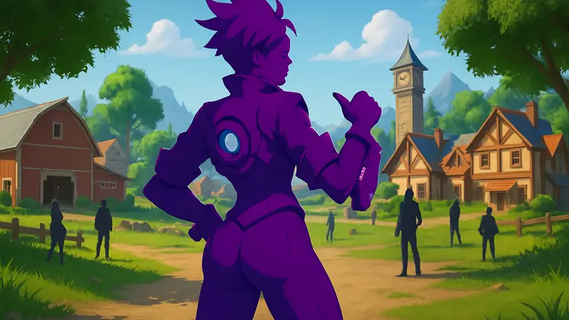 Персонаж Трейсер из Overwatch в стиле Fortnite, демонстрирующая обновлённую модель.