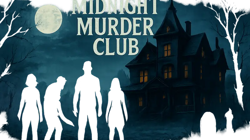 Логотип Midnight Murder Club, иллюстрация хоррор-игры