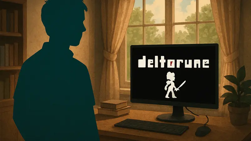 Тоби Фокс и логотип Deltarune, объявление о прогрессе Главы 5.