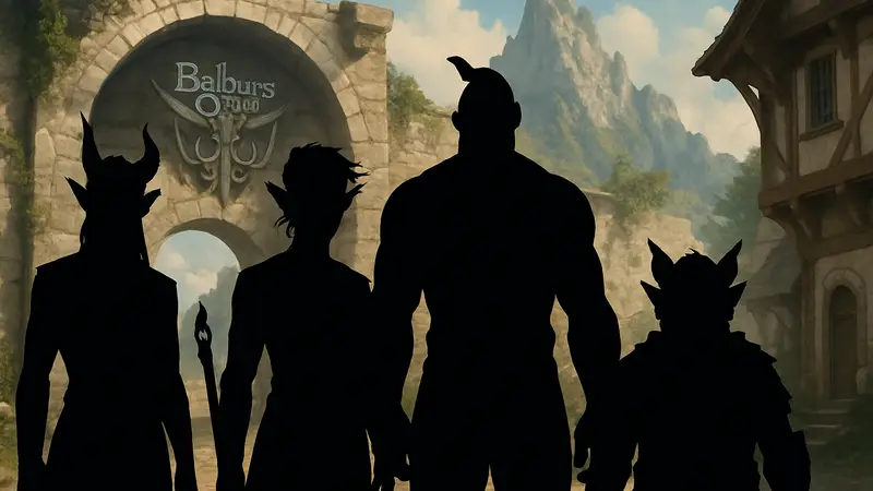 Группа персонажей Baldur's Gate 3, созданных с использованием различных расовых модов