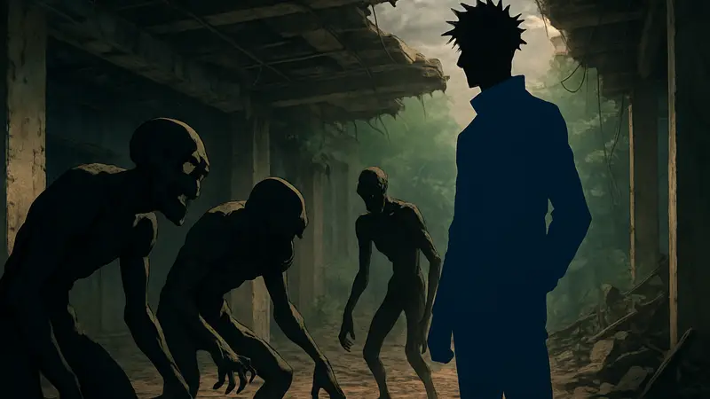 Персонажи Хакари и проклятые трупы из 5 эпизода 3 сезона аниме Jujutsu Kaisen.