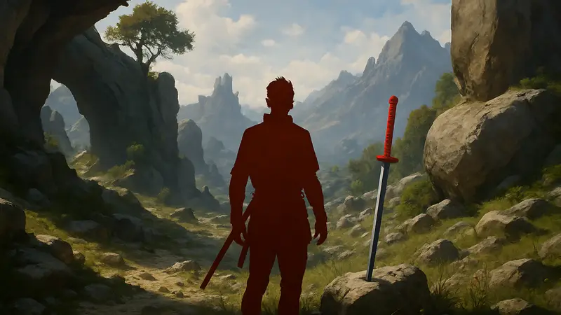 Изображение меча Red Needle Katana в локации из игры Crimson Desert