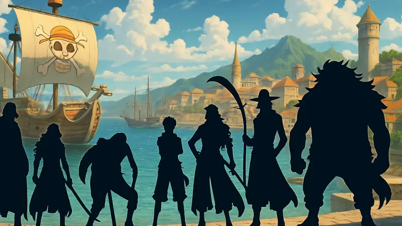 Персонажи из One Piece, иллюстрация сильнейших пиратов не уровня Йонко в Финальной саге аниме.