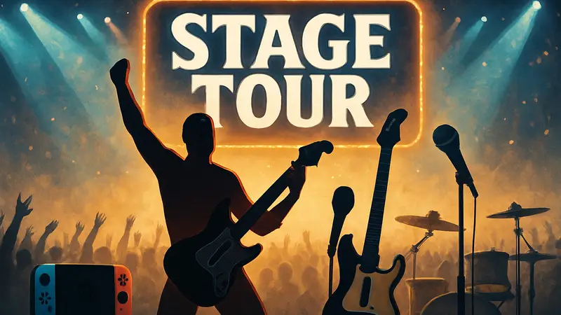 Обложка игры Stage Tour с инструментами для Nintendo Switch 2, концерт