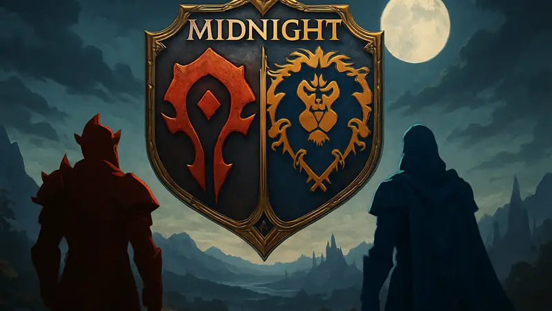Логотип World of Warcraft Midnight, демонстрирующий слияние символов Орды и Альянса