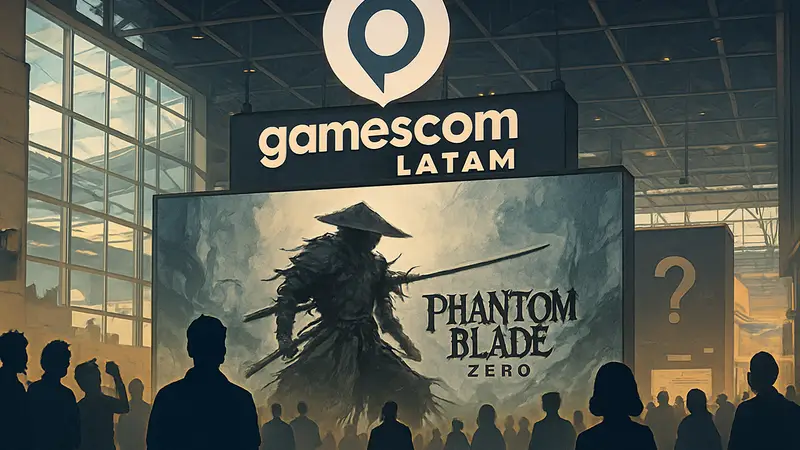 Логотип Gamescom Latam 2026, демонстрирующий игру Phantom Blade Zero и предстоящие анонсы.