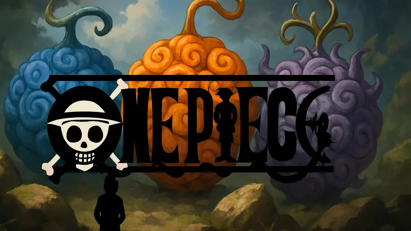 Эмблема One Piece на фоне мифических Дьявольских плодов Зоан, сильнейших в манге и аниме.