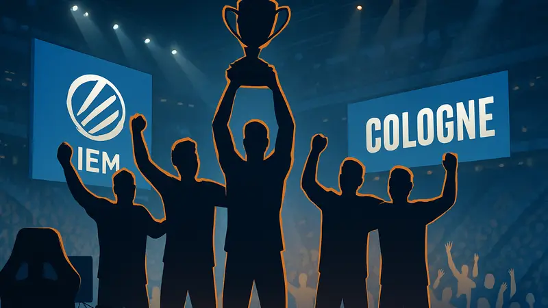Киберспортивная команда Legacy празднует победу на IEM Cologne Major.