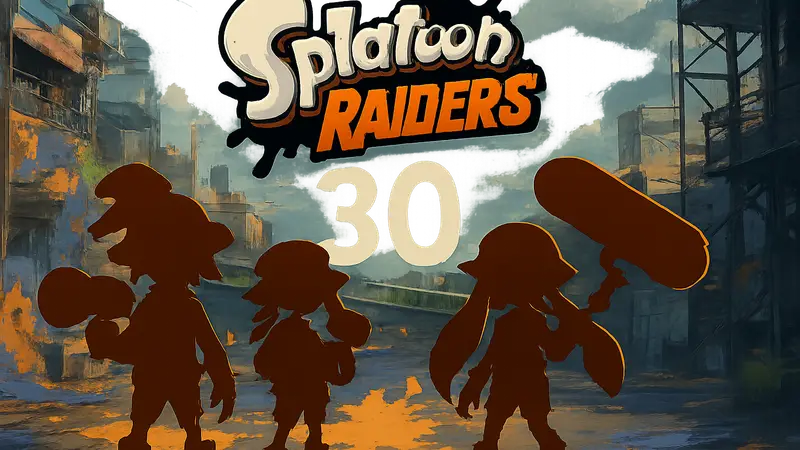 Логотип Splatoon Raiders на фоне даты 30 июня