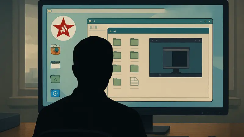 Интерфейс операционной системы Red Star OS с элементами модификации.