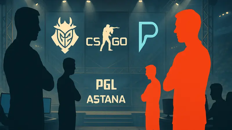 Игроки G2 и PARAVISION готовятся к матчу на киберспортивном турнире PGL Astana.