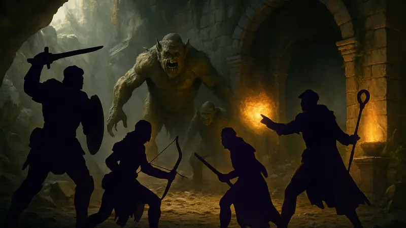 Скриншот из игры Solasta 2 с группой героев, сражающихся в фэнтезийном мире D&D.